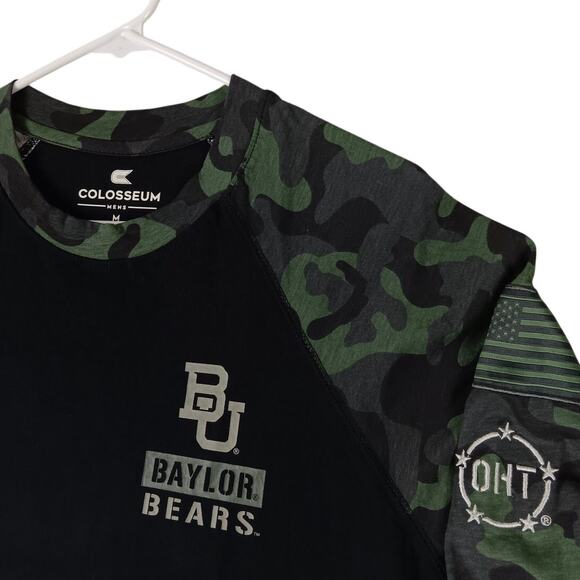 Colosseum OHT Military Appreciation Raglan Tee Mens M Black Baylor Bears Camo - Picture 1 of 10